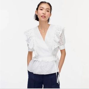 NWT Eyelet Wrap Top